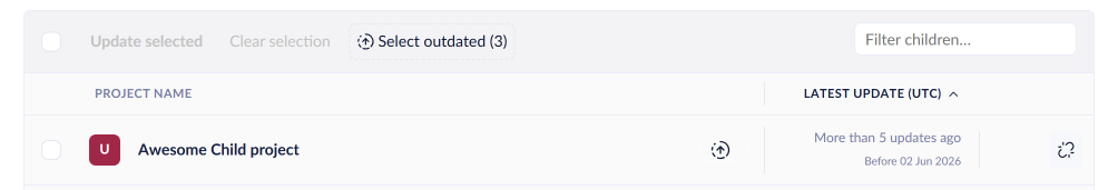 Baselines - Child was not updated in the last 5 updates