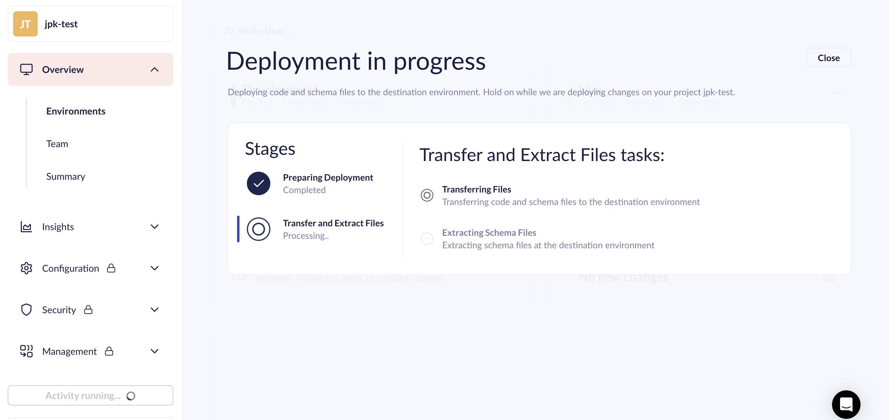 Deployment in progress