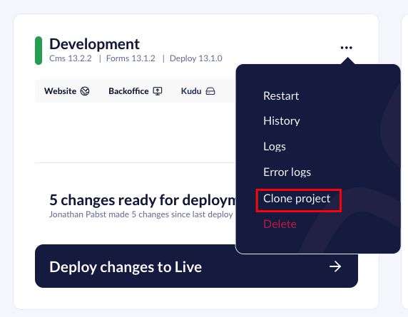 Clone down Umbraco Cloud project