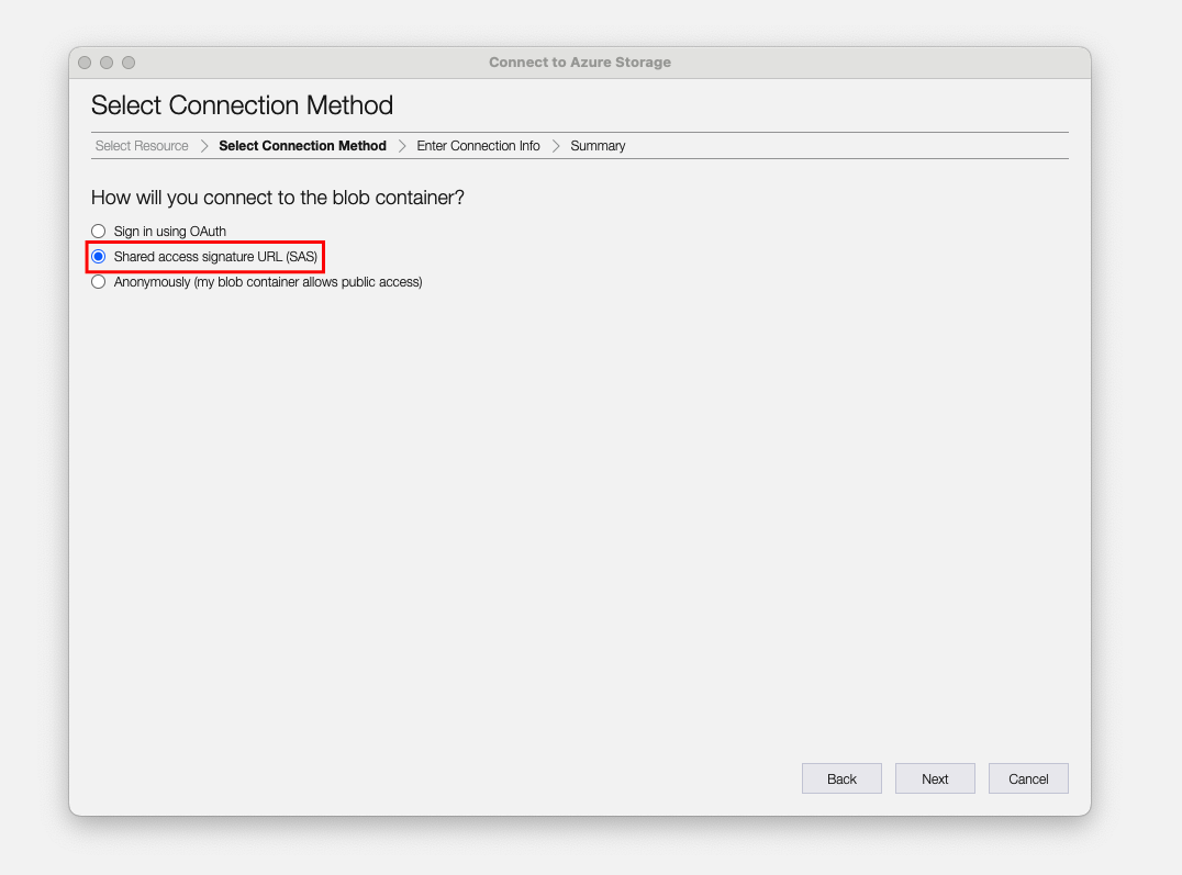 Shared Access Signature (SAS) URL