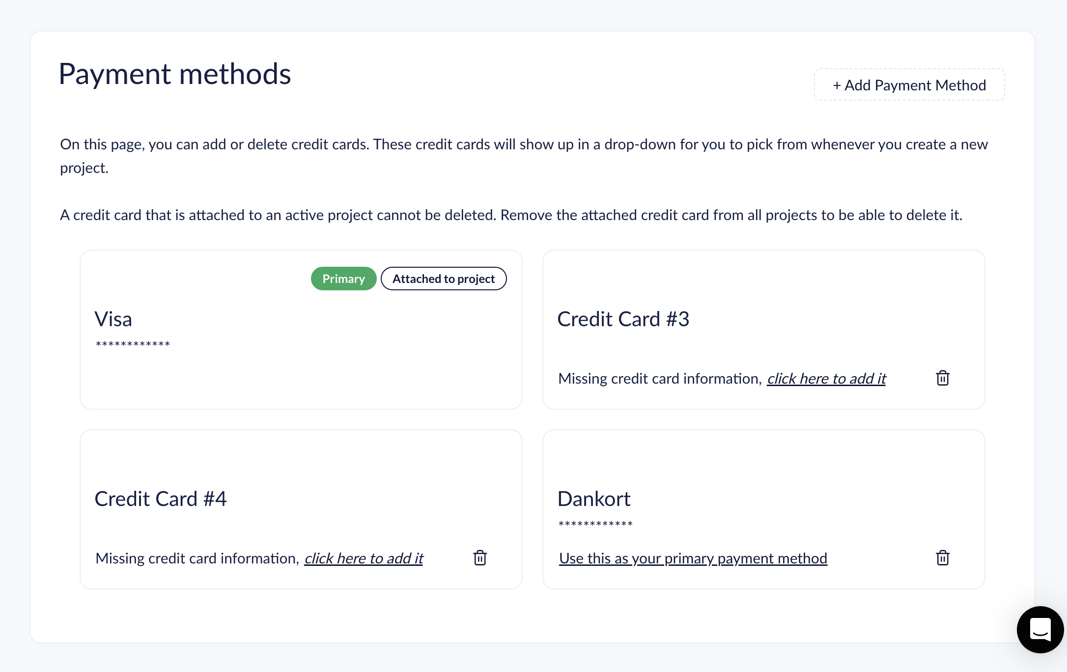 Select Payment Methods