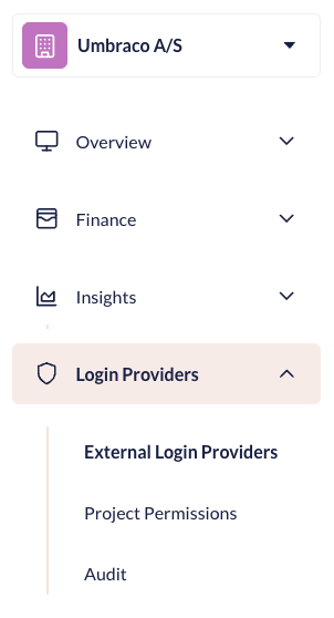 Login Providers section