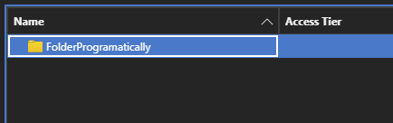Blob folder created programmatically